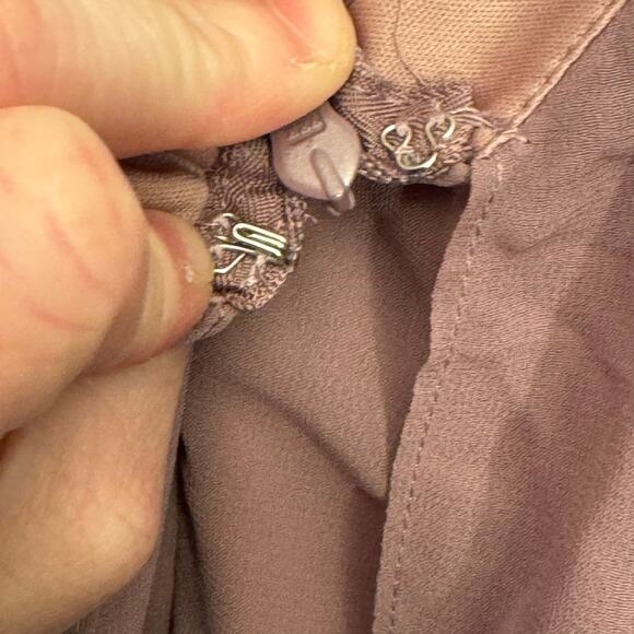 Birdy Grey Jane Convertible Bridesmaid Chiffon Dress w/Slit Dark Mauve M (6-8) - Picture 14 of 15